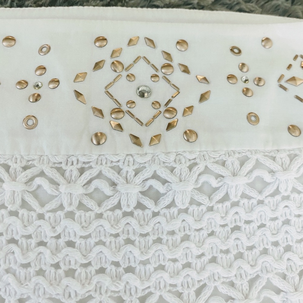 Hollister White Crochet Mini Skirt Size 00 Junior - Picture 6 of 15
